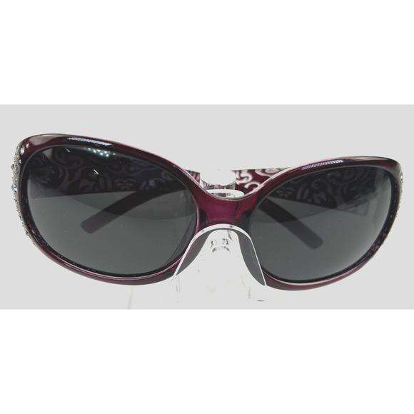 Polarized Women's Dark Burgundy w/ SilverRhinestones H0008 FRAMES ONLY - Picture 3 of 12